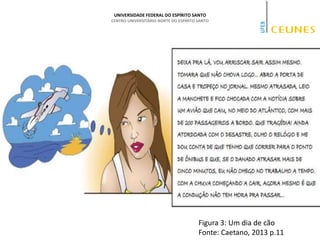 UNIVERSIDADE FEDERAL DO ESPÍRITO SANTO
CENTRO UNIVERSITÁRIO NORTE DO ESPÍRITO SANTO
Figura 3: Um dia de cão
Fonte: Caetano, 2013 p.11
 