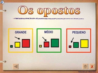 MÉDIO PEQUENO Os opostos GRANDE 