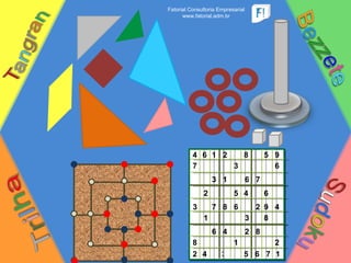 4 7 6 2 8 5 9 3 6 3 6 7 1 2 6 6 7 3 2 4 4 8 1 2 8 1 8 6 2 3 4 2 7 5 1 5 8 9 3 4 1 6 Fatorial Consultoria Empresarial www.fatorial.adm.br 