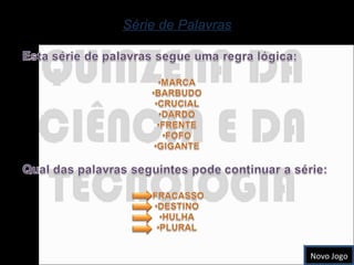 Série de Palavras Novo Jogo 