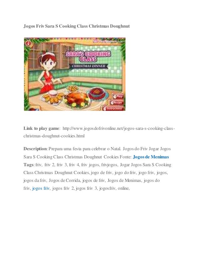 Jogos friv sara s cooking class christmas doughnut
