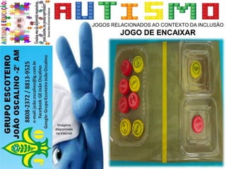 JOGOS RELACIONADOS AO CONTEXTO DA INCLUSÃO
JOGO DE ENCAIXAR
Imagens
disponíveis
na internet
 