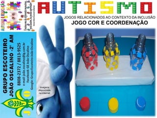 JOGOS RELACIONADOS AO CONTEXTO DA INCLUSÃO
JOGO COR E COORDENAÇÃO
Imagens
disponíveis
na internet
 