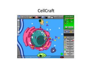 CellCraZ	
h3p://www.sciencegamecenter.org/screenshots/57	
 