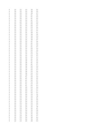 9 10 22 33 38 53
9 10 22 33 38 55
9 10 22 33 38 57
9 10 22 33 41 50
9 10 22 33 41 53
9 10 22 33 41 55
9 10 22 33 41 57
9 10 22 33 50 53
9 10 22 33 50 55
9 10 22 33 50 57
9 10 22 33 53 55
9 10 22 33 53 57
9 10 22 33 55 57
9 10 22 35 38 41
9 10 22 35 38 50
9 10 22 35 38 53
9 10 22 35 38 55
9 10 22 35 38 57
9 10 22 35 41 50
9 10 22 35 41 53
9 10 22 35 41 55
9 10 22 35 41 57
9 10 22 35 50 53
9 10 22 35 50 55
9 10 22 35 50 57
9 10 22 35 53 55
9 10 22 35 53 57
9 10 22 35 55 57
9 10 22 38 41 50
9 10 22 38 41 53
9 10 22 38 41 55
9 10 22 38 41 57
9 10 22 38 50 53
9 10 22 38 50 55
9 10 22 38 50 57
9 10 22 38 53 55
9 10 22 38 53 57
9 10 22 38 55 57
9 10 22 41 50 53
9 10 22 41 50 55
9 10 22 41 50 57
9 10 22 41 53 55
9 10 22 41 53 57
9 10 22 41 55 57
9 10 22 50 53 55
9 10 22 50 53 57
9 10 22 50 55 57
9 10 22 53 55 57
9 10 23 26 33 35
9 10 23 26 33 38
9 10 23 26 33 41
9 10 23 26 33 50
9 10 23 26 33 53
9 10 23 26 33 55
9 10 23 26 33 57
9 10 23 26 35 38
9 10 23 26 35 41
9 10 23 26 35 50
9 10 23 26 35 53
9 10 23 26 35 55
9 10 23 26 35 57
9 10 23 26 38 41
9 10 23 26 38 50
9 10 23 26 38 53
 