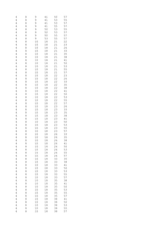 4 8 9 41 50 57
4 8 9 41 53 55
4 8 9 41 53 57
4 8 9 41 55 57
4 8 9 50 53 55
4 8 9 50 53 57
4 8 9 50 55 57
4 8 9 53 55 57
4 8 10 18 21 22
4 8 10 18 21 23
4 8 10 18 21 26
4 8 10 18 21 33
4 8 10 18 21 35
4 8 10 18 21 38
4 8 10 18 21 41
4 8 10 18 21 50
4 8 10 18 21 53
4 8 10 18 21 55
4 8 10 18 21 57
4 8 10 18 22 23
4 8 10 18 22 26
4 8 10 18 22 33
4 8 10 18 22 35
4 8 10 18 22 38
4 8 10 18 22 41
4 8 10 18 22 50
4 8 10 18 22 53
4 8 10 18 22 55
4 8 10 18 22 57
4 8 10 18 23 26
4 8 10 18 23 33
4 8 10 18 23 35
4 8 10 18 23 38
4 8 10 18 23 41
4 8 10 18 23 50
4 8 10 18 23 53
4 8 10 18 23 55
4 8 10 18 23 57
4 8 10 18 26 33
4 8 10 18 26 35
4 8 10 18 26 38
4 8 10 18 26 41
4 8 10 18 26 50
4 8 10 18 26 53
4 8 10 18 26 55
4 8 10 18 26 57
4 8 10 18 33 35
4 8 10 18 33 38
4 8 10 18 33 41
4 8 10 18 33 50
4 8 10 18 33 53
4 8 10 18 33 55
4 8 10 18 33 57
4 8 10 18 35 38
4 8 10 18 35 41
4 8 10 18 35 50
4 8 10 18 35 53
4 8 10 18 35 55
4 8 10 18 35 57
4 8 10 18 38 41
4 8 10 18 38 50
4 8 10 18 38 53
4 8 10 18 38 55
4 8 10 18 38 57
 