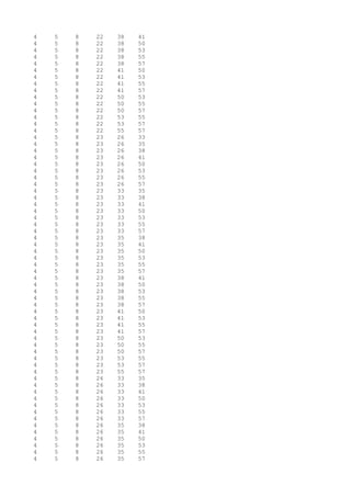 4 5 8 22 38 41
4 5 8 22 38 50
4 5 8 22 38 53
4 5 8 22 38 55
4 5 8 22 38 57
4 5 8 22 41 50
4 5 8 22 41 53
4 5 8 22 41 55
4 5 8 22 41 57
4 5 8 22 50 53
4 5 8 22 50 55
4 5 8 22 50 57
4 5 8 22 53 55
4 5 8 22 53 57
4 5 8 22 55 57
4 5 8 23 26 33
4 5 8 23 26 35
4 5 8 23 26 38
4 5 8 23 26 41
4 5 8 23 26 50
4 5 8 23 26 53
4 5 8 23 26 55
4 5 8 23 26 57
4 5 8 23 33 35
4 5 8 23 33 38
4 5 8 23 33 41
4 5 8 23 33 50
4 5 8 23 33 53
4 5 8 23 33 55
4 5 8 23 33 57
4 5 8 23 35 38
4 5 8 23 35 41
4 5 8 23 35 50
4 5 8 23 35 53
4 5 8 23 35 55
4 5 8 23 35 57
4 5 8 23 38 41
4 5 8 23 38 50
4 5 8 23 38 53
4 5 8 23 38 55
4 5 8 23 38 57
4 5 8 23 41 50
4 5 8 23 41 53
4 5 8 23 41 55
4 5 8 23 41 57
4 5 8 23 50 53
4 5 8 23 50 55
4 5 8 23 50 57
4 5 8 23 53 55
4 5 8 23 53 57
4 5 8 23 55 57
4 5 8 26 33 35
4 5 8 26 33 38
4 5 8 26 33 41
4 5 8 26 33 50
4 5 8 26 33 53
4 5 8 26 33 55
4 5 8 26 33 57
4 5 8 26 35 38
4 5 8 26 35 41
4 5 8 26 35 50
4 5 8 26 35 53
4 5 8 26 35 55
4 5 8 26 35 57
 