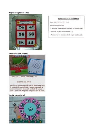Representação dos Fatos
Operando com varetas
Qual é a sequência?
 
