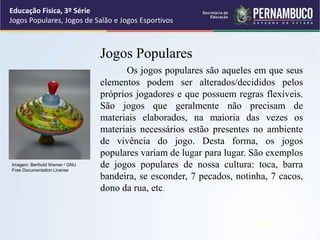 Particularidades e Generalizações Dos Jogos Populares, de Salão e Esportivos, PDF, Lazer