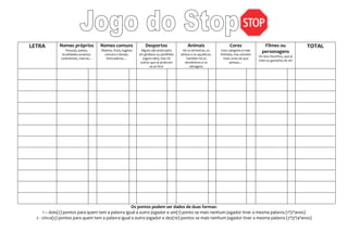 JOGOS STOP E FORCA