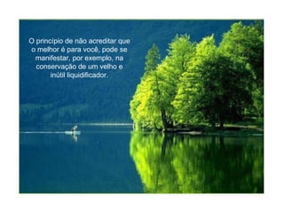 O princípio de não acreditar que o melhor é para você, pode se manifestar, por exemplo, na conservação de um velho e inútil liquidificador. 