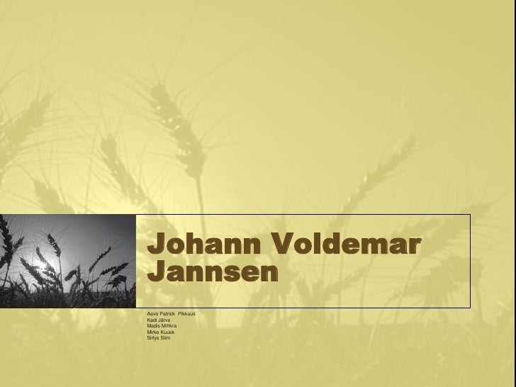 Johann voldemar jannsen