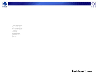 GlobalTrends
inSustainable
Energy
Investment
2010
Excl. large hydro
 