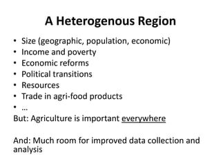 Agricultural Transformation and Food Security in Central Asia