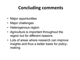 Agricultural Transformation and Food Security in Central Asia