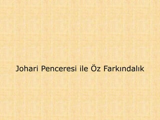 Johari Penceresi ile Öz Farkındalık
 