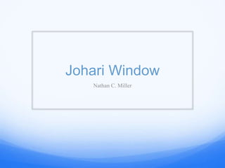 Johari Window
Nathan C. Miller
 