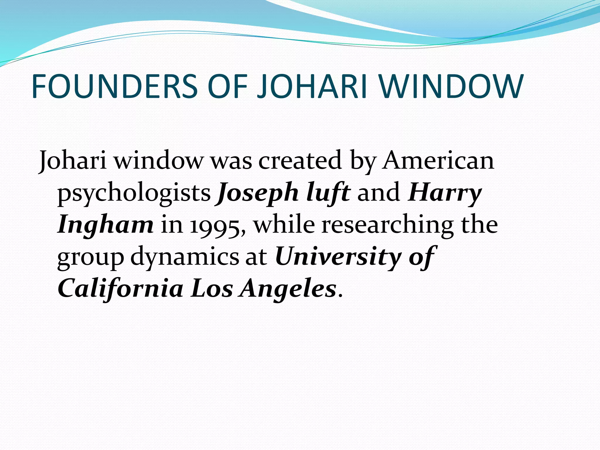 Johari window | PPTX