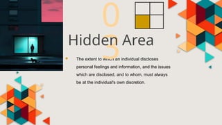  The extent to which an individual discloses
personal feelings and information, and the issues
which are disclosed, and to whom, must always
be at the individual's own discretion.
0
3
Hidden Area
 