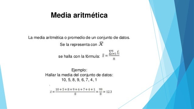 Media aritmética fórmula