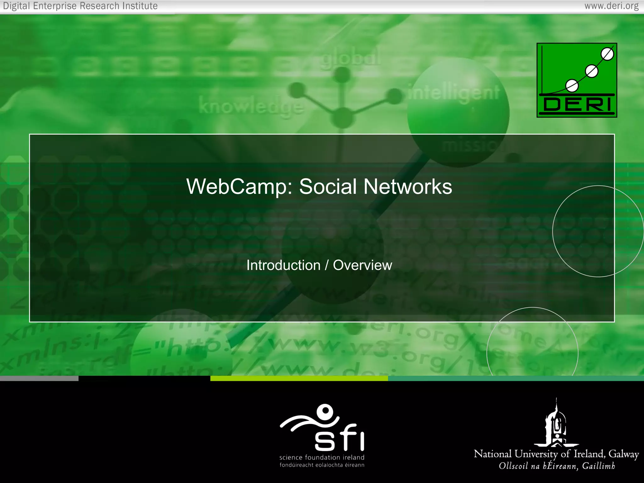 WebCamp: Social Networks Introduction / Overview 