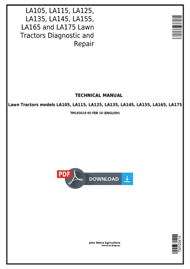 John Deere LA115 Manual
