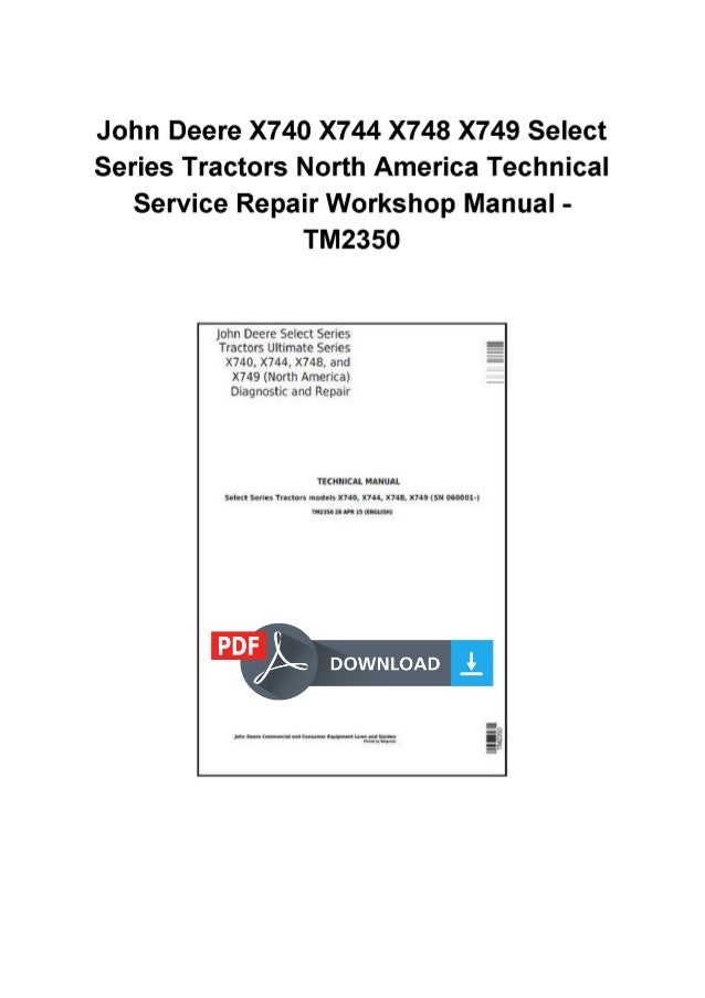 John Deere X748 Manual