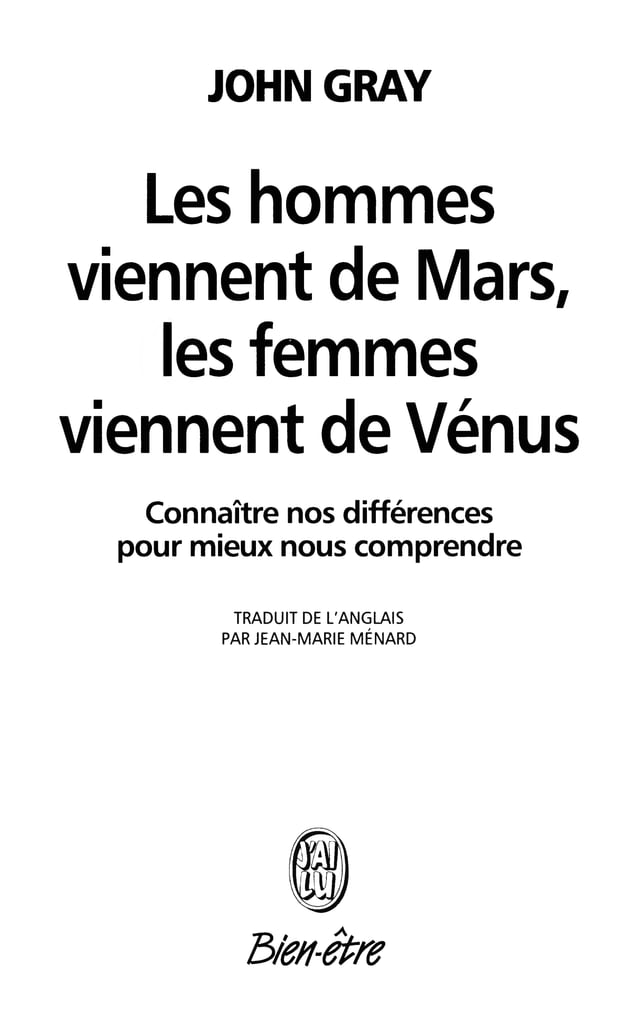 John gray les hommes viennent de mars les femmes de venu PDF