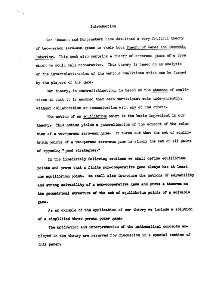John Nash's Ph.D. Thesis | PDF