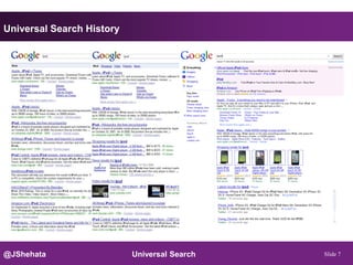 Universal Search History




@JShehata                  Universal Search   Slide 7
 