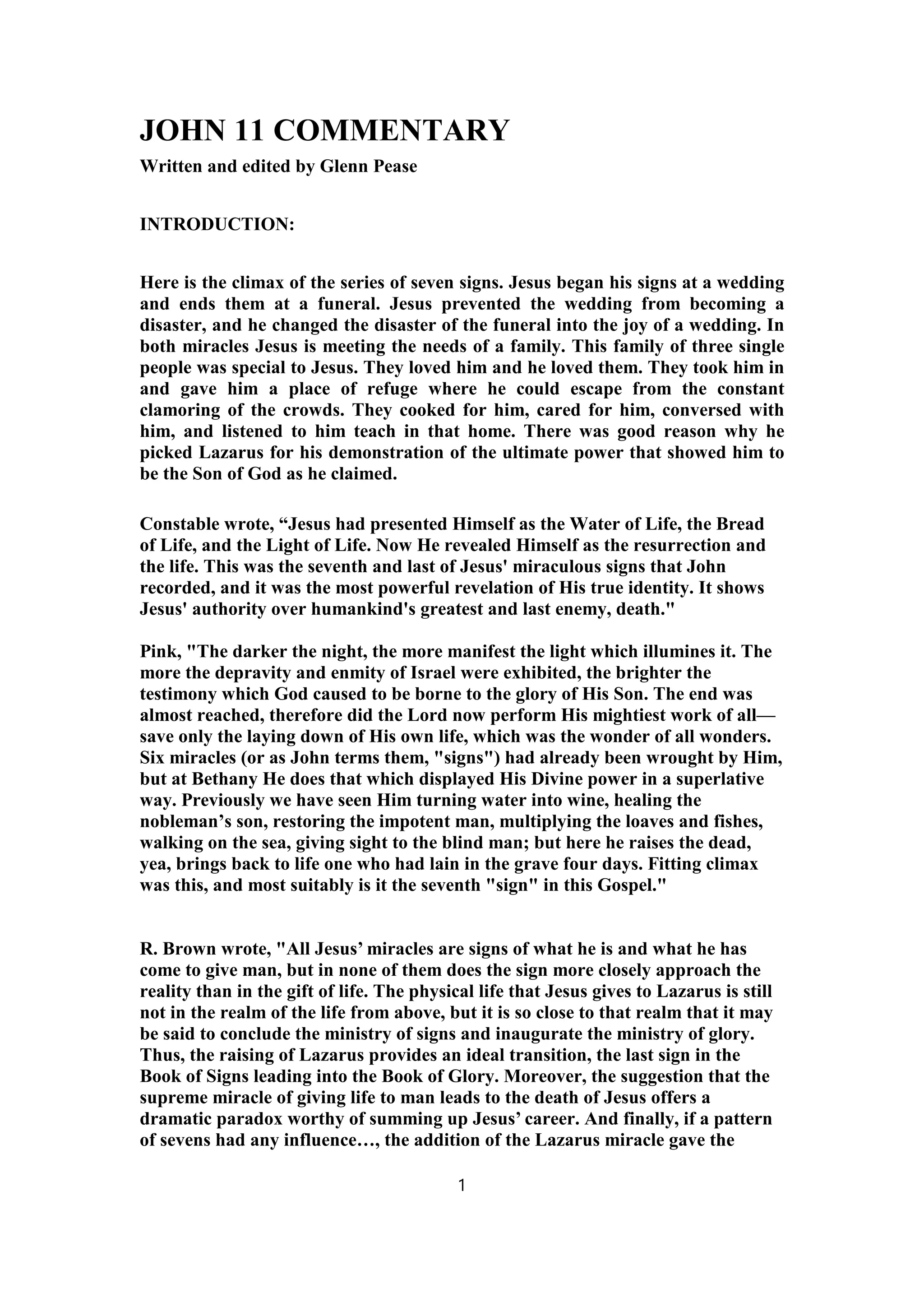 John 11 COMMENTARY | PDF