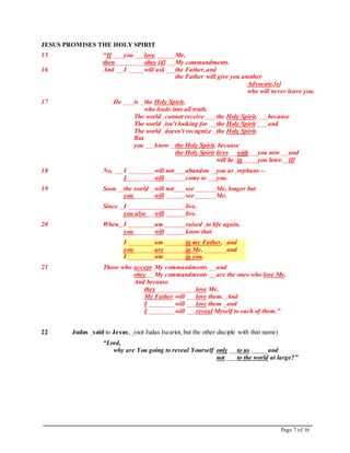 Scripted Words BIBLE - The Words of Jesus, Spoken and Scripted for Us | PDF