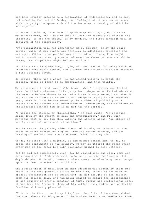 John Adams And The Question of Independence