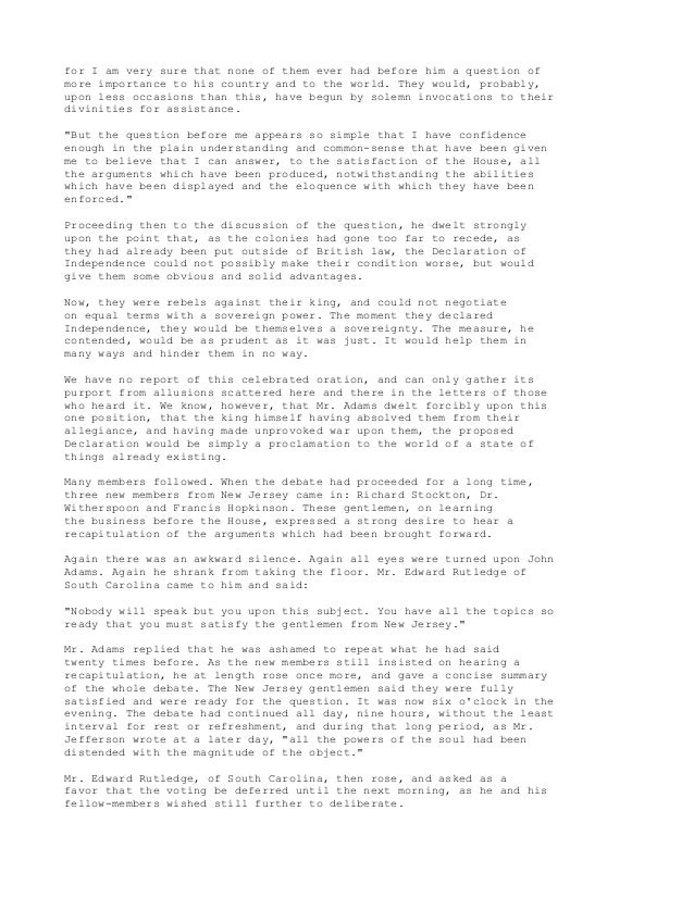 John Adams And The Question of Independence