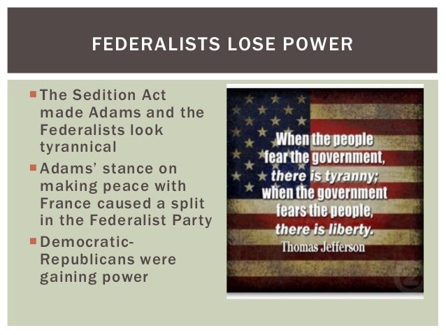 Federalists Vs Republicans Naturalization Act Federalists Vs Republicans Naturalization Act