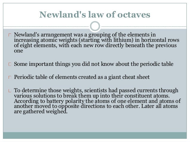 john alexander reina newlands discoverer of periodic table f block elements