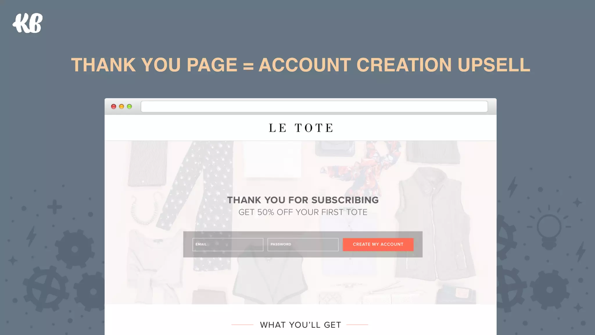 THANK YOU PAGE = ACCOUNT CREATION UPSELLTHANK YOU PAGE = ACCOUNT CREATION UPSELL
 