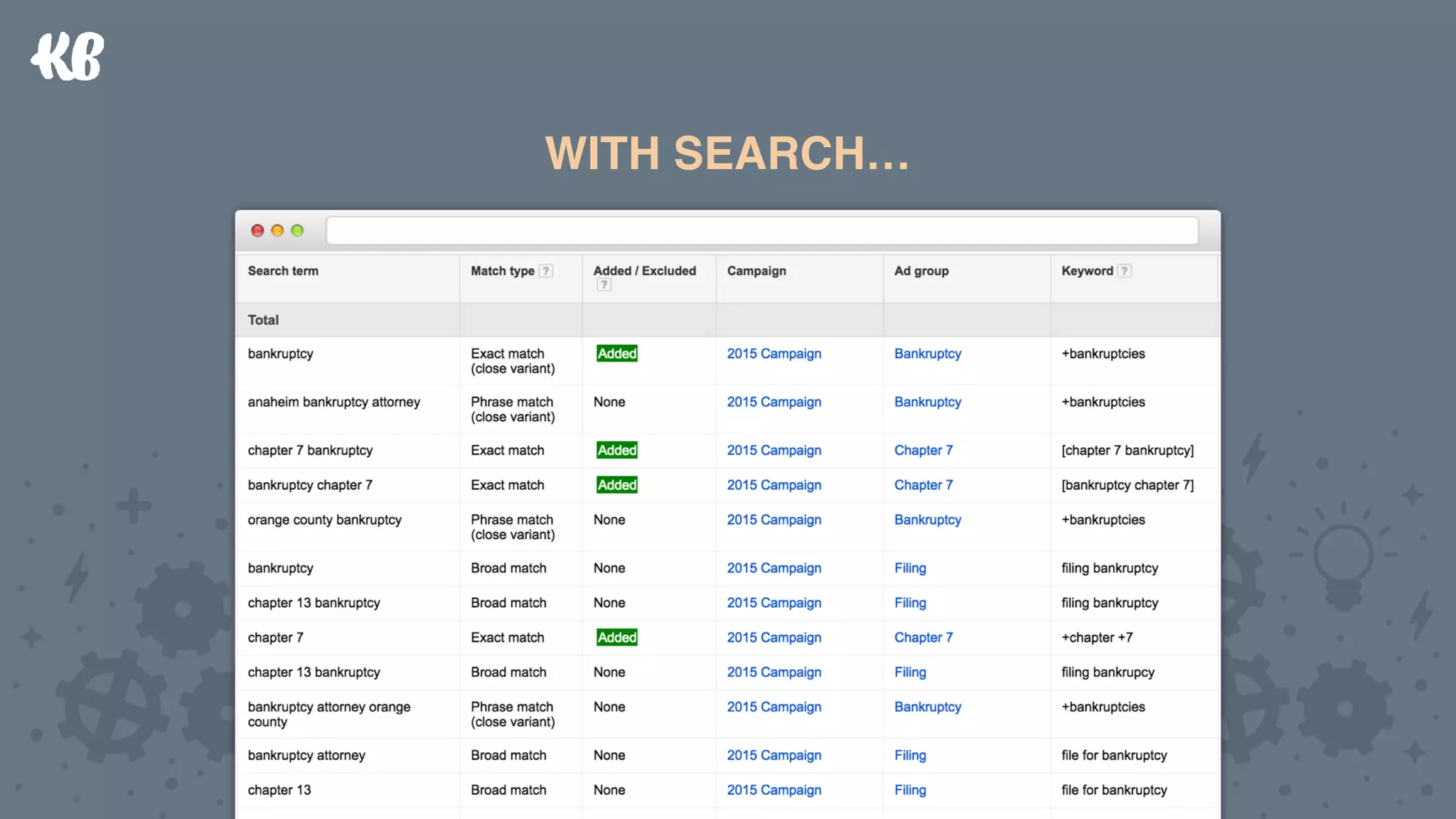 WITH SEARCH…WITH SEARCH…
 