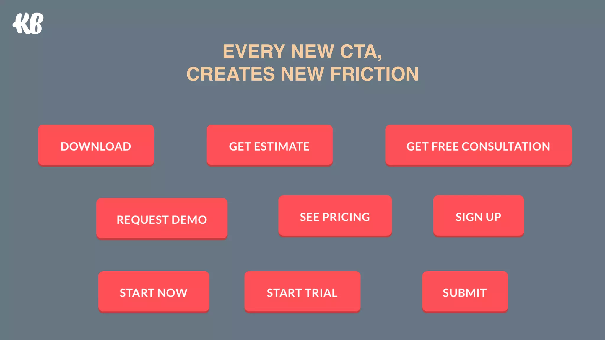 EVERY NEW CTA,  
CREATES NEW FRICTION
 