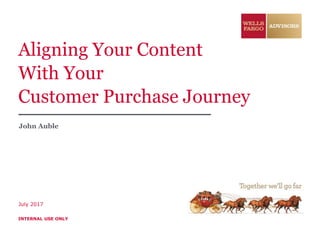 INTERNAL USE ONLY
Aligning Your Content
With Your
Customer Purchase Journey
John Auble
July 2017
 