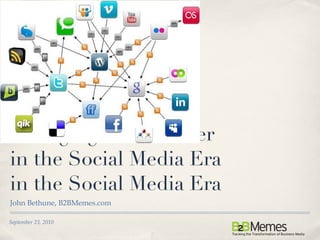 Managing Your Career  in the Social Media Era in the Social Media Era ,[object Object],September 23, 2010 