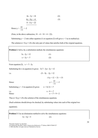 39
“Remedial Algebra” by John Bird
Accompanying John Bird’s Higher Engineering Mathematics 5th
Edition, ISBN 0750681527
© ...