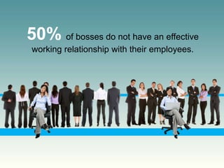 50% of bosses do not have an effective
 working relationship with their employees.
 