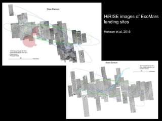 HiRISE images of ExoMars
landing sites
Henson et al. 2016
 