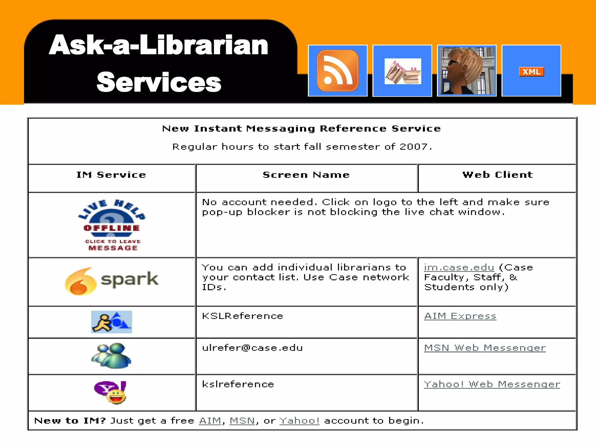 Ask-a-Librarian Services 