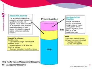 PMB Performance Measurement Baseline
MR Management Reserve
 
