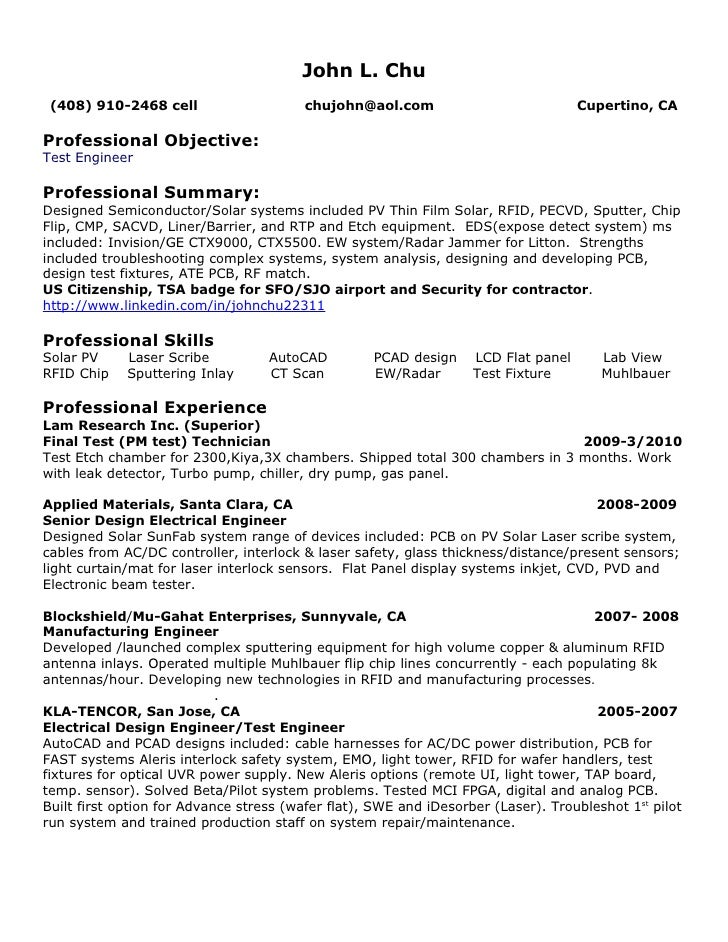 Sr pcb designer resume