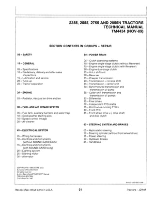 John deere 2755 tractor service repair manual | PDF