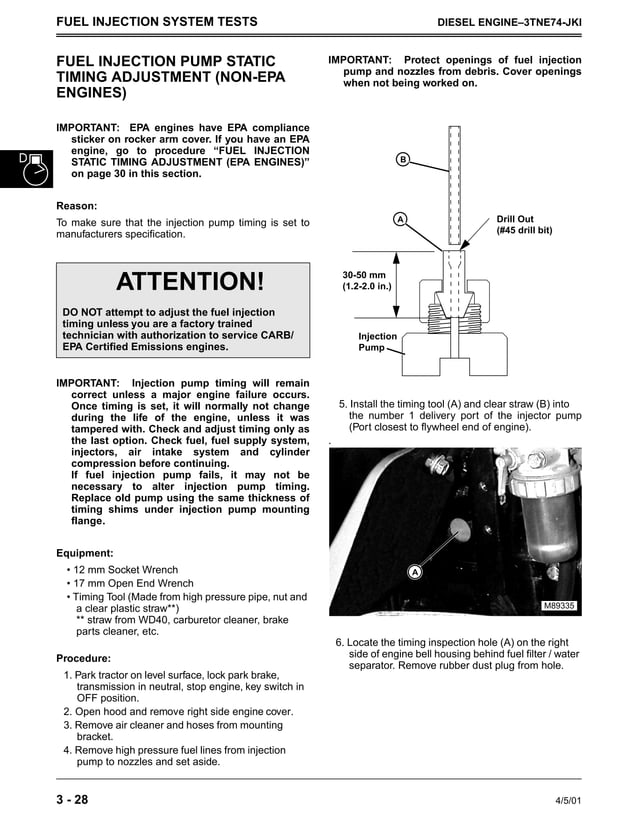 John Deere 4100 Compact Utility Tractor Service Repair Manual