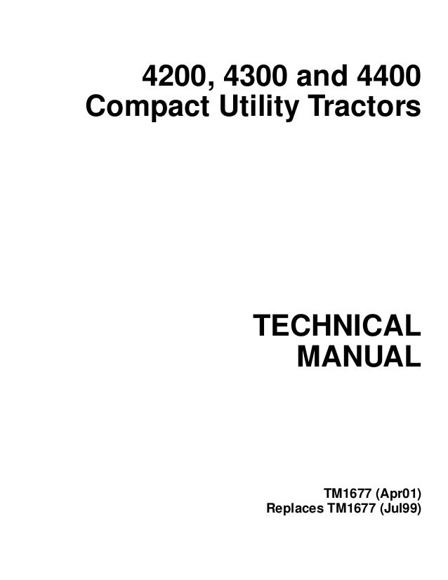 John Deere 4200 4300 4400 Repair Manual